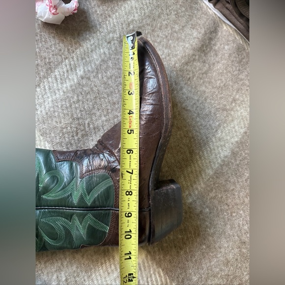 PAUL BROWN women’s ostrich leather green boots size W9? - Picture 3 of 7